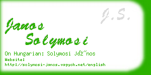 janos solymosi business card